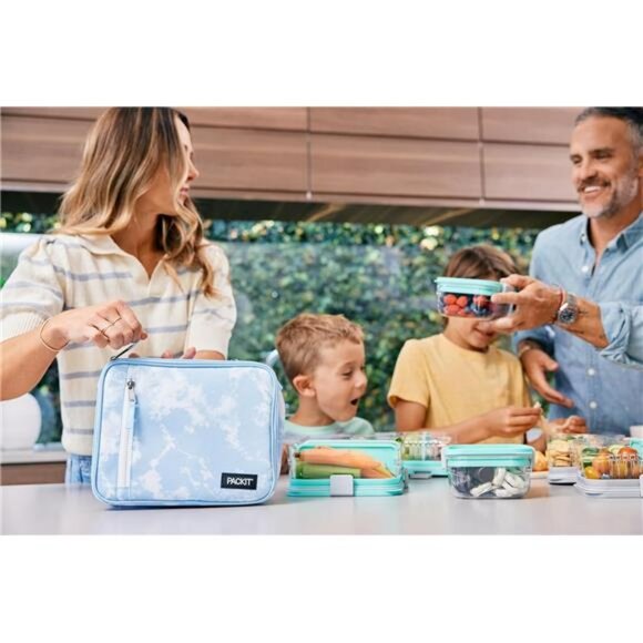 Freezable Lunch Box with Built In Ice Pack Reusable Insulated Cooler Bag - Picture 2 of 7